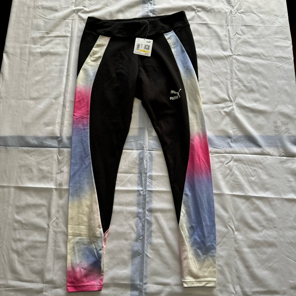 PUMA's Women Muted Martians Leggings Black/white/pink Sz Medium 62127901